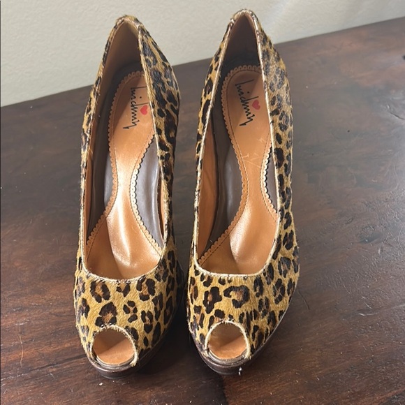 Luichiny Brown Stiletto Heels with Leopard Print Sz 8 - Picture 2 of 12